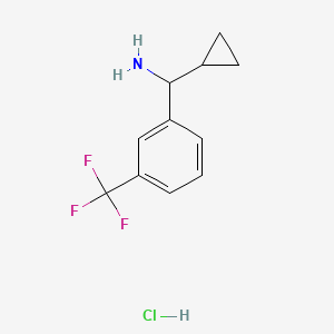 Chemical structure of Cyclopropyl(3-(trifluoromethyl)phenyl)methanamine hydrochloride