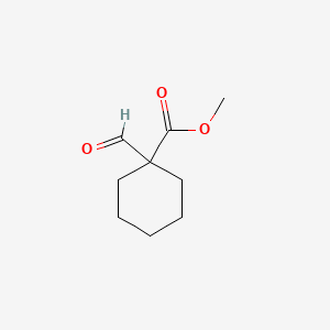 Chemical structure of Methyl 1-formylcyclohexane-1-carboxylate