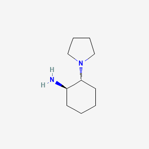 Chemical structure of Cyclohexanamine, 2-(1-pyrrolidinyl)-, (1R,2R)-
