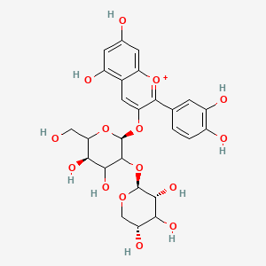 Chemical structure of Cyanidin-3-O-lathyroside chloride