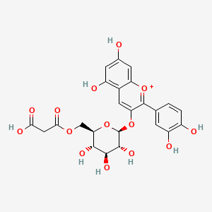 Chemical structure of Cyanidin 3-(6''- malonylglucoside)