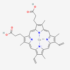 Chemical structure of Cu(II) protoporphyrin IX