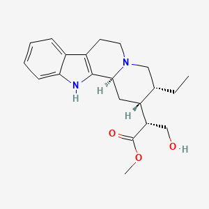 Chemical structure of Corynan-16-carboxylic acid, 17-hydroxy-, methyl ester