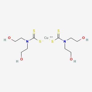 Chemical structure of Copper(II) Bis(2-hydroxyethyl)dithiocarbamate