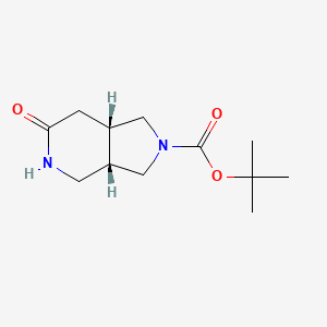 Chemical structure of cis--tert-Butyl 6-oxohexahydro-1H-pyrrolo[3,4-c]pyridine-2(3H)-carboxylate
