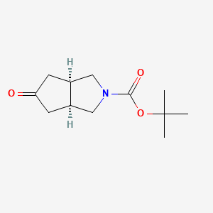 Chemical structure of cis-tert-Butyl 5-oxohexahydrocyclopenta[c]pyrrole-2(1H)-carboxylate