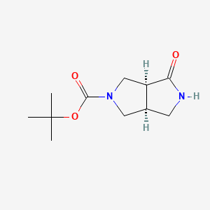 Chemical structure of cis-tert-Butyl 4-oxohexahydropyrrolo[3,4-c]pyrrole-2(1H)-carboxylate