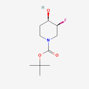 Chemical structure of (3S,4R)-1-Boc-3-fluoro-4-hydroxypiperidine