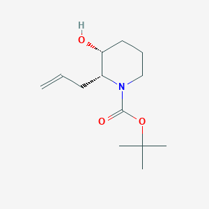 Chemical structure of Cis-Tert-Butyl 2-Allyl-3-Hydroxypiperidine-1-Carboxylate