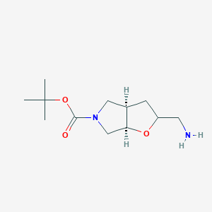 Chemical structure of cis-tert-butyl 2-(aMinoMethyl)tetrahydro-2H-furo[2,3-c]pyrrole-5(3H)-carboxylate
