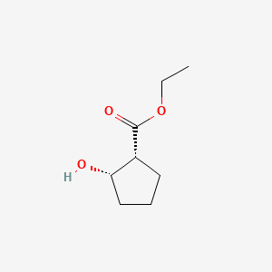 Chemical structure of cis-Ethyl 2-hydroxycyclopentanecarboxylate