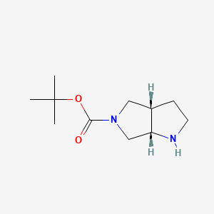 Chemical structure of cis-5-Boc-1H-Hexahydropyrrolo[3,4-b]pyrrole