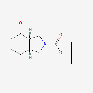 Chemical structure of CIs-4-Oxo-Octahydro-Isoindole-2-Carboxylic Acid Tert-Butyl Ester