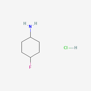 Chemical structure of 4-Fluorocyclohexan-1-amine hydrochloride