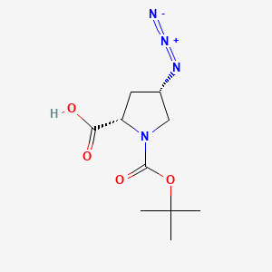 Chemical structure of cis-4-Azido-N-(tert-butoxycarbonyl)-L-proline
