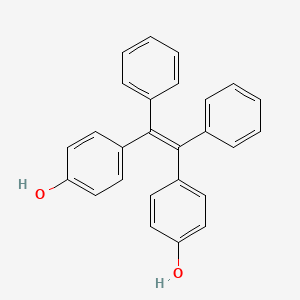 Chemical structure of (Z)-4,4'-(1,2-diphenylethene-1,2-diyl)diphenol
