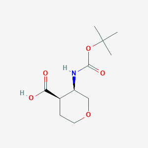 Chemical structure of CIS-3-BOC-AMINO-TETRAHYDROPYRAN-4-CARBOXYLIC ACID