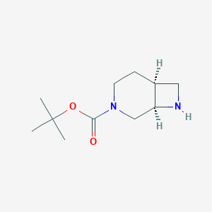 Chemical structure of cis-3-Boc-3,8-diazabicyclo[4.2.0]octane