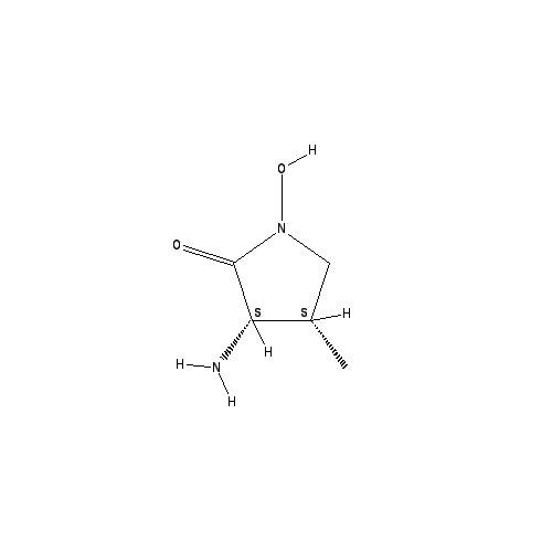 Chemical structure of cis-3-Amino-1-hydroxy-4-methyl-2-pyrrolidinone Acetate