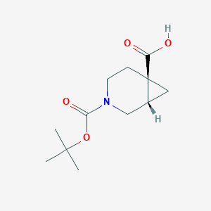 Chemical structure of cis-3-(tert-Butoxycarbonyl)-3-azabicyclo[4.1.0]heptane-6-carboxylic acid