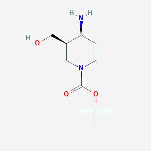 Chemical structure of cis-1-Boc-4-amino-3-piperidinemethanol