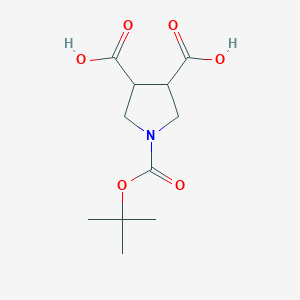 Chemical structure of 1-(tert-Butoxycarbonyl)pyrrolidine-3,4-dicarboxylic acid