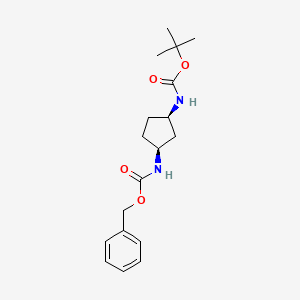 Chemical structure of cis-1-(Boc-amino)-3-(Cbz-amino)cyclopentane