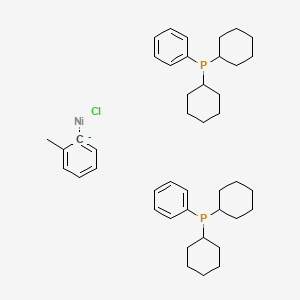 Chemical structure of Chlorobis[dicyclohexyl(phenyl)phosphino](o-tolyl)nickel(II)
