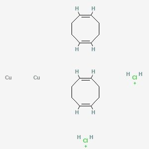 Chemical structure of Chloro(1,5-cyclooctadiene)copper(I) dimer