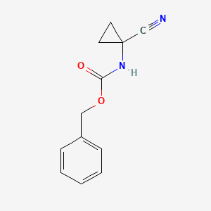 Chemical structure of Cbz-1-Amino-1-cyclopropanecarbonitrile