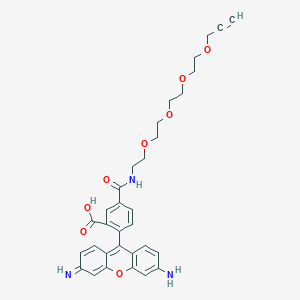 Chemical structure of Carboxyrhodamine 110-PEG4-alkyne