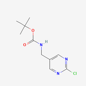 Chemical structure of Tert-butyl N-[(2-chloropyrimidin-5-YL)methyl]carbamate