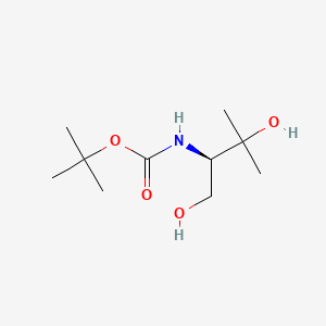 Chemical structure of tert-butyl (R)-(1,3-dihydroxy-3-methylbutan-2-yl)carbamate