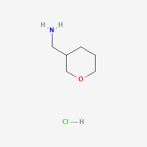 Chemical structure of (Oxan-3-yl)methanamine hydrochloride