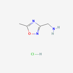 Chemical structure of (5-Methyl-1,2,4-oxadiazol-3-yl)methanamine hydrochloride