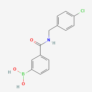 Chemical structure of Boronic acid, b-[3-[[[(4-chlorophenyl)methyl]amino]carbonyl]phenyl]-