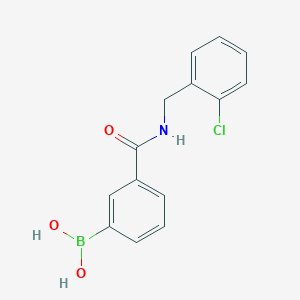 Chemical structure of Boronic acid, b-[3-[[[(2-chlorophenyl)methyl]amino]carbonyl]phenyl]-