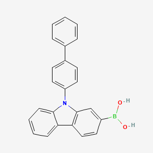 Chemical structure of Boronic acid, b-(9-[1,1'-biphenyl]-4-yl-9h-carbazol-2-yl)-