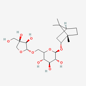 Chemical structure of 1-Borneol-beta-apisyl-beta-glucopyranoside