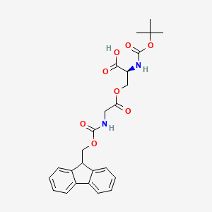 Chemical structure of Boc-Ser(Fmoc-Gly)-OH