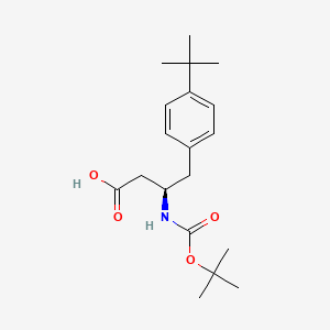 Chemical structure of Boc-R-3-amino-4-(4-tert-butylphenyl)-butyric acid