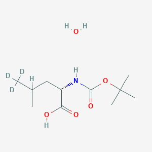 Chemical structure of Boc-leu-OH-555-D3 monohydrate