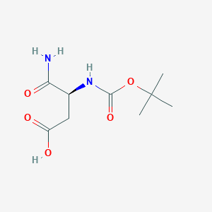 Chemical structure of Boc-L-aspartic acid a-amide