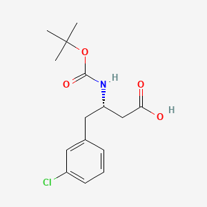 Chemical structure of Boc-(S)-3-Amino-4-(3-chloro-phenyl)-butyric acid