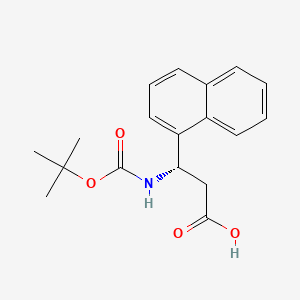 Chemical structure of Boc-(S)-3-Amino-3-(1-naphthyl)-propionic acid