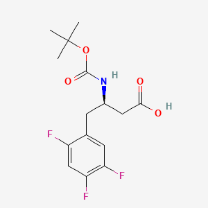 Chemical structure of BOC-(R)-3-AMINO-4-(2,4,5-TRIFLUORO-PHENYL)-BUTYRIC ACID