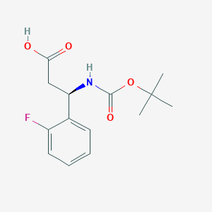 Chemical structure of Boc-(R)-3-Amino-3-(2-fluorophenyl)-propionic acid