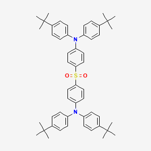 Chemical structure of bis{4-[bis(4-tert-butylphenyl)amine]phenyl} sulfone