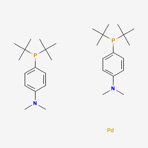Chemical structure of Bis[di-tert-butyl(4-dimethylaminophenyl)phosphine]palladium(0)