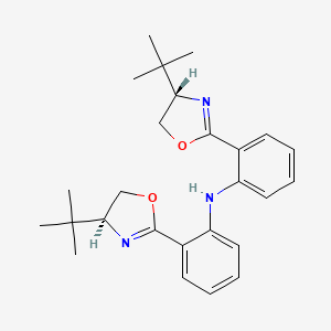 Chemical structure of Bis[2-((4S)-4-tert-butyl-4,5-dihydrooxazol-2-yl)phenyl]amine